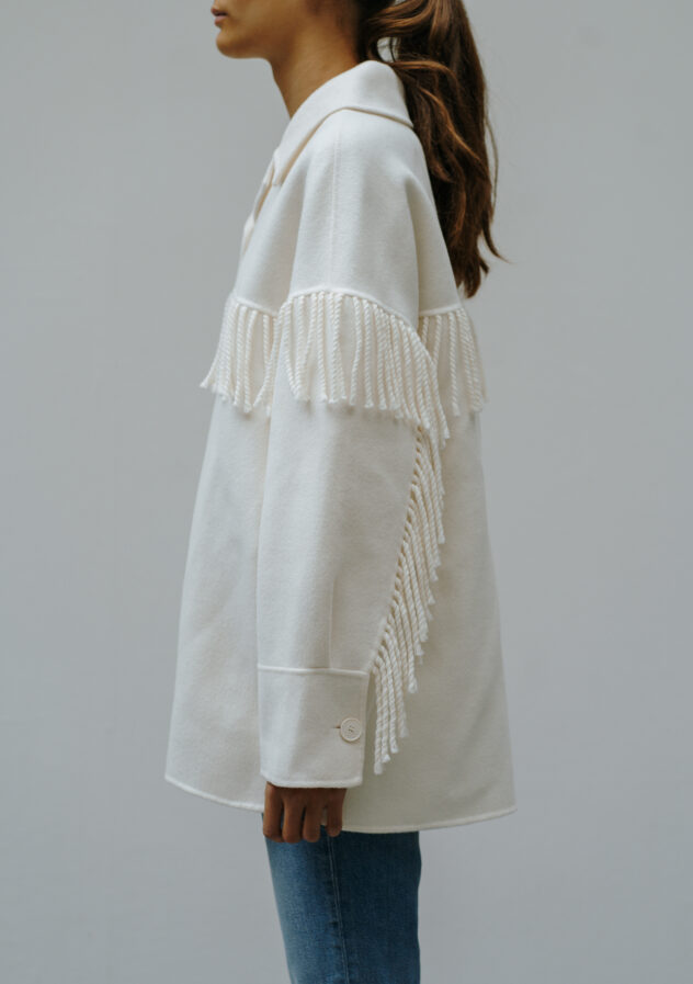Oversized shirt jacket with fringes - Sandro - size 38 - buy and rent designer clothes and accessories at The Collectives Amsterdam