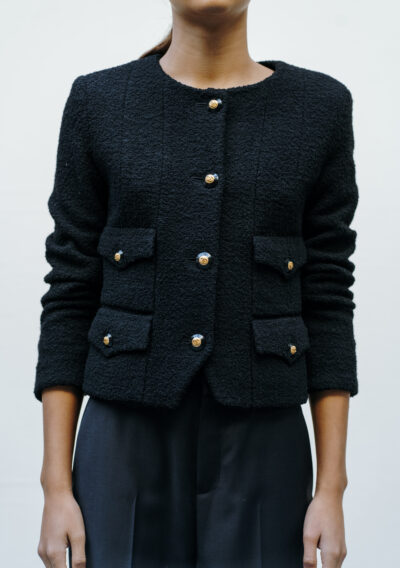 Chanel bouclé jacket blazer - black - size 34 - rent and buy designer items at The Collectives Amsterdam