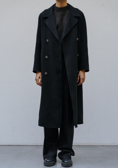 The Kooples long black double breasted wool coat - size 36 - rent and buy secondhand designer clothes and accessories - The Collectives Amsterdam