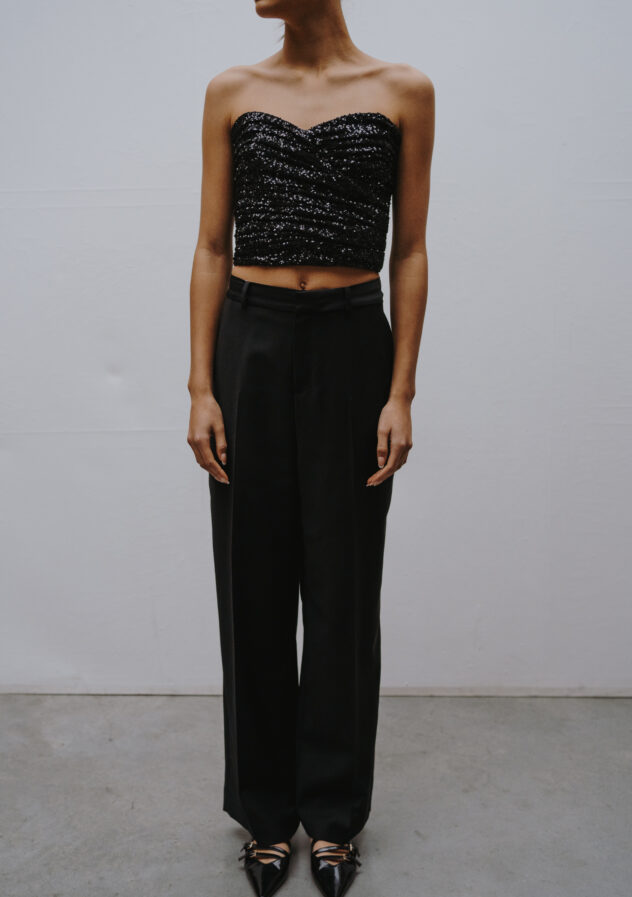 Ronny Kobo sequin top - strapless - size 36 - The Collectives Amsterdam - rent and buy secondhand and vintage designer clothes