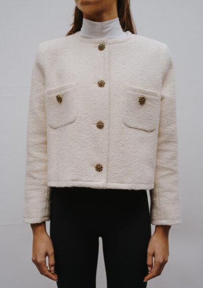 Ba&sh cream blazer jacket - size 40 - The Collectives Amsterdam - rent and buy secondhand and vintage designer clothes