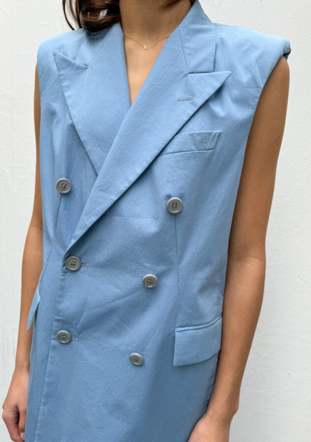 Dries van Noten baby blue gilet blazer - size 42 - available for rent at The Collectives Amsterdam