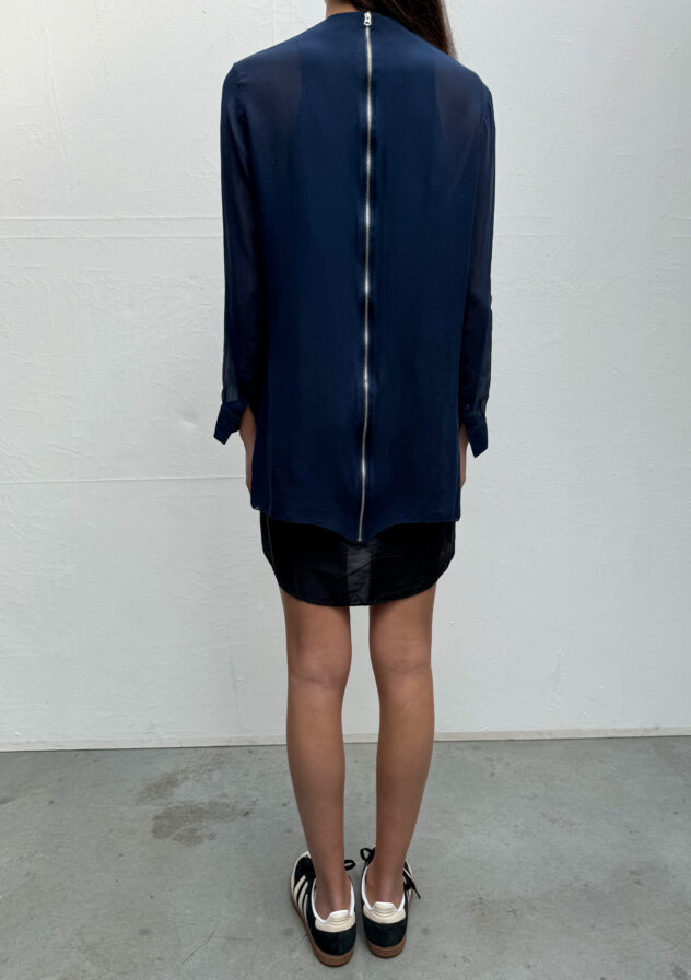 Acne dark blue double layered blouse - size 40 - The Collectives Amsterdam