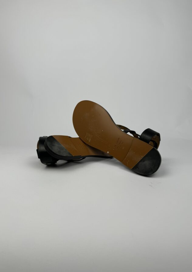 Isabel Marant black sandals with silver hardware - size 40 - The Collectives Amsterdam