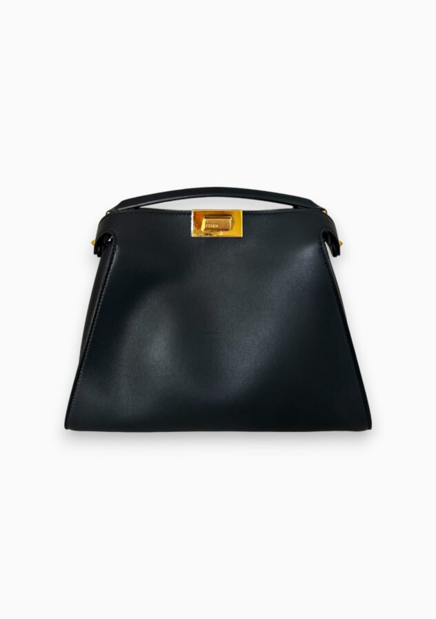 Fendi Black Peekaboo Iconic Medium Bag - The Collectives Amsterdam - rent and buy secondhand and vintage designer clothes