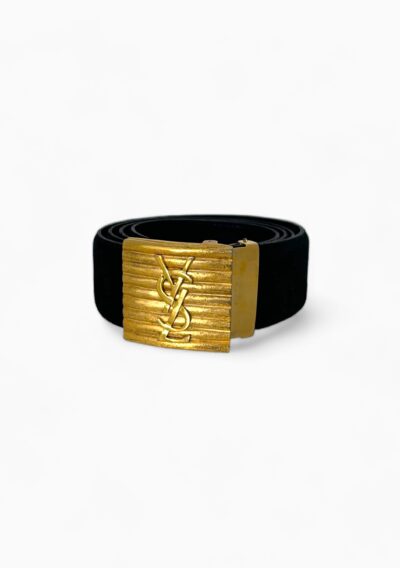 Yves Saint Laurent Black Leather Belt - The Collectives Amsterdam - rent and buy secondhand and vintage designer clothes