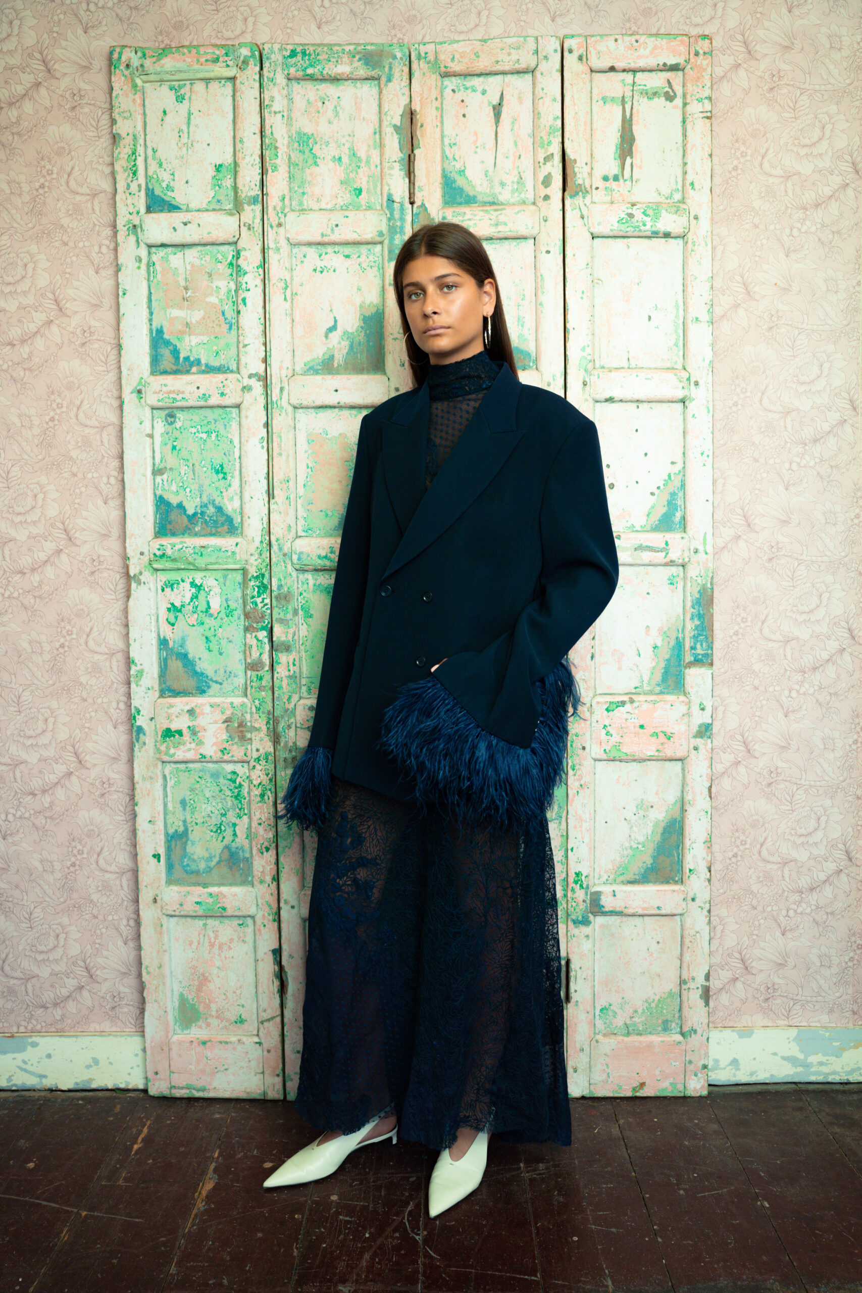 Feather Blazer - Blue