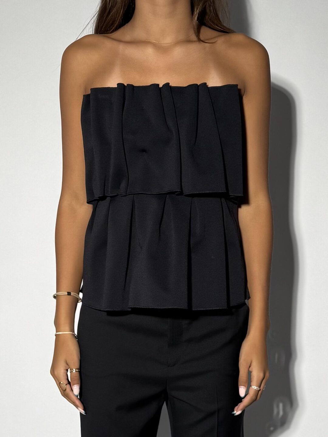 Black Tiered Sleeveless Top