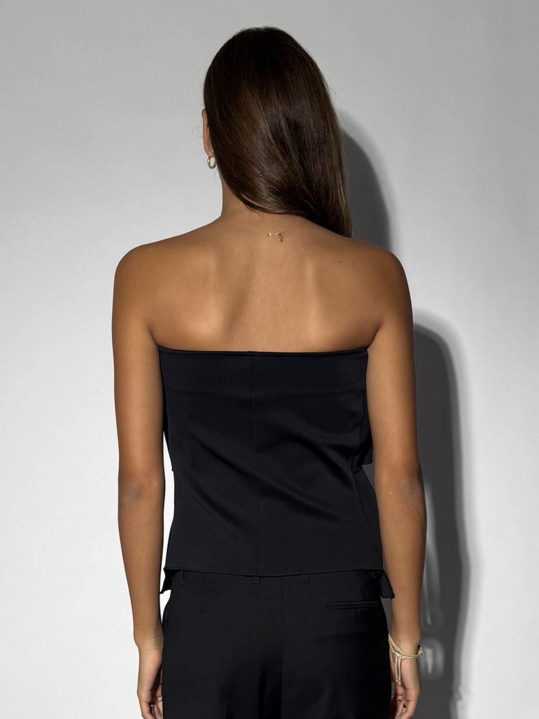 Black Tiered Sleeveless Top - Image 3