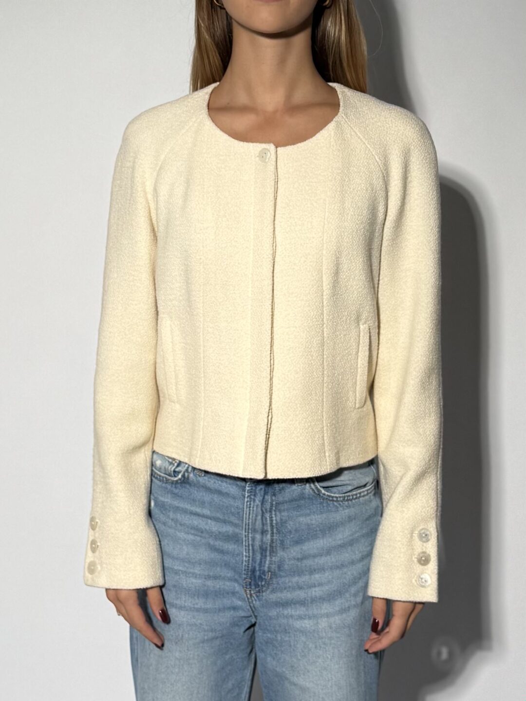 Cream Wool Bouclé Jacket
