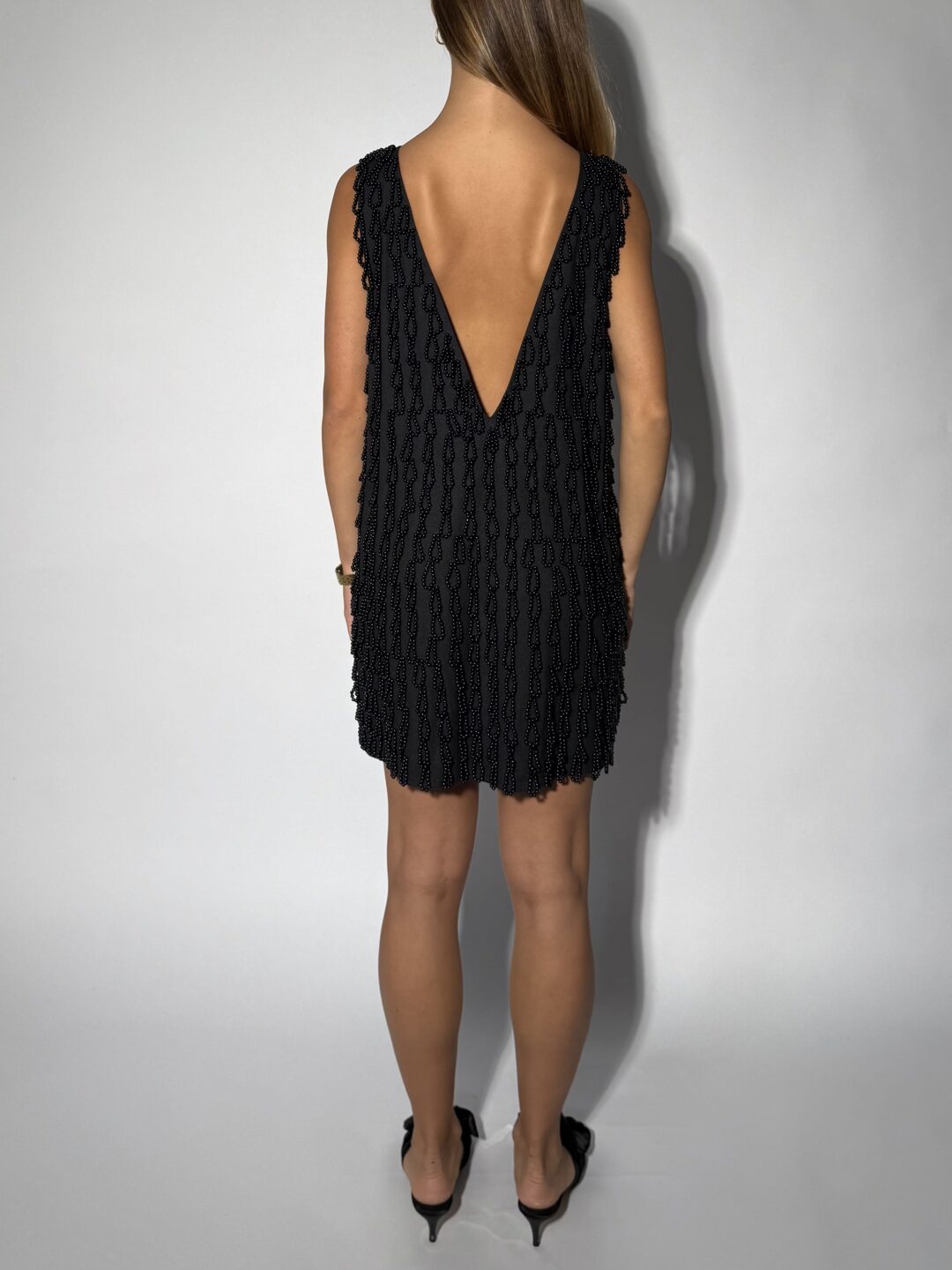 Black Beaded Embellished Dress - Image 3