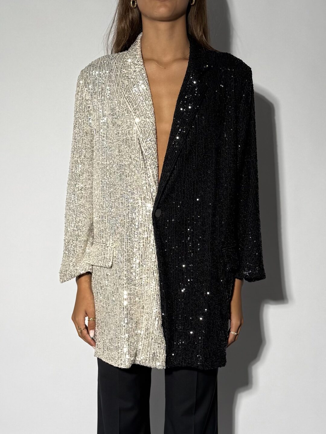 Black & Silver Sequin Blazer