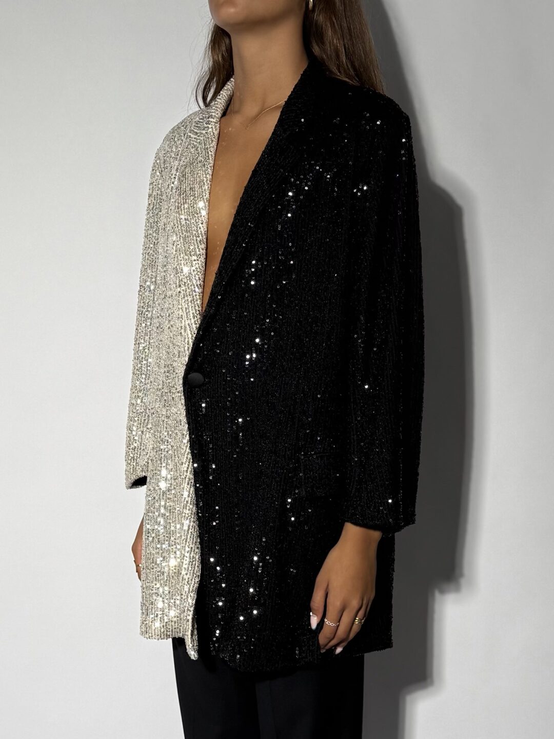 Black & Silver Sequin Blazer - Image 2