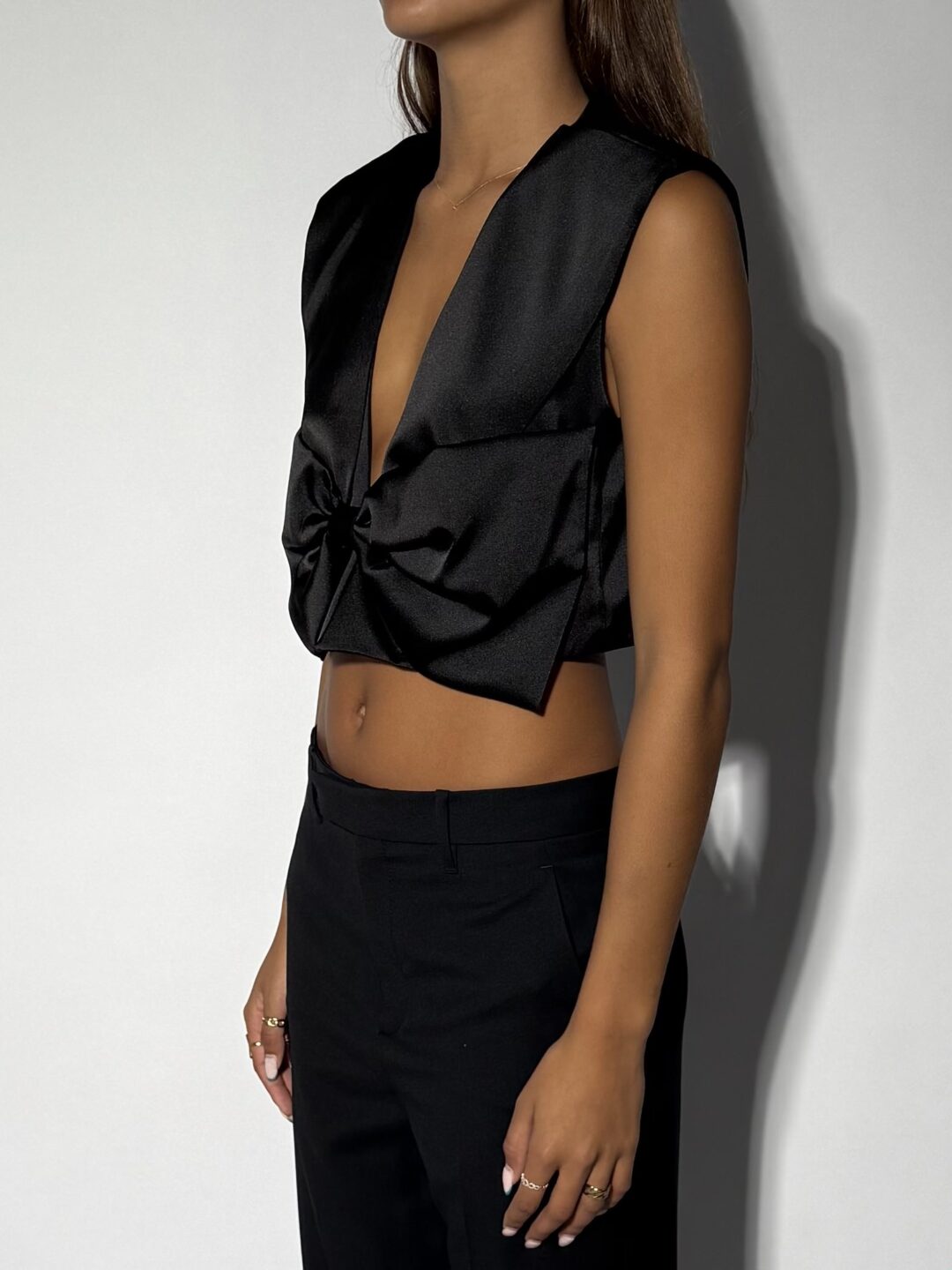 Black Bow Detail Top - Image 2