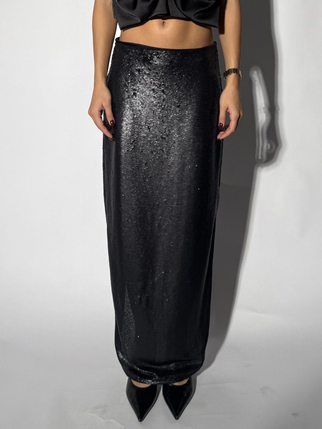 Long sequin skirt