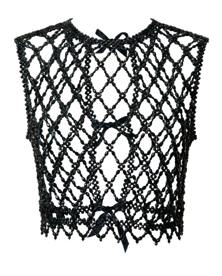 Beaded Cropped Waistcoat